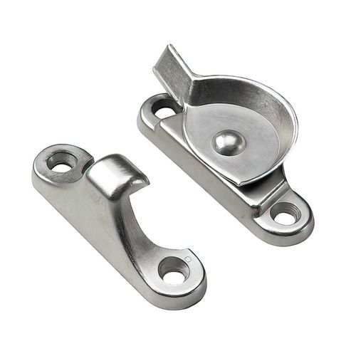 Brushed Nickel Sash Lock With Keeper