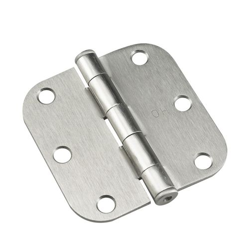 Brushed Nickel Full Mortise Butt Hinge 3 Inch 5/8 Inch Radius