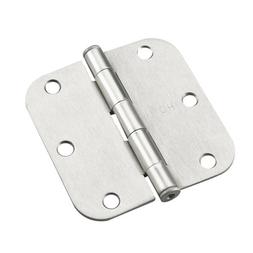 Brushed Nickel Full Mortise Butt Hinge 3-1/2 Inch 5/8 Inch Radius