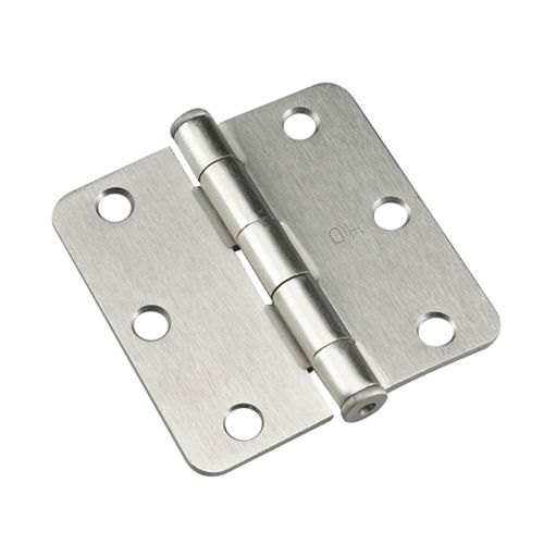 Brushed Nickel Full Mortise Butt Hinge 3 Inch 1/4 Inch Radius