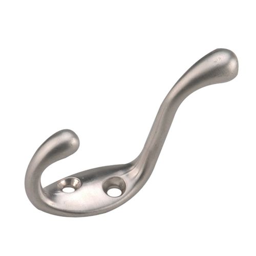Brushed Nickel Heavy Duty Coat Hook 3-1/2 Inch