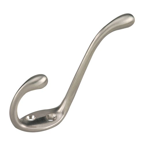 Brushed Nickel Heavy Duty Coat Hook 5-1/2 Inch
