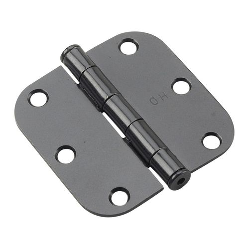 Black Full Mortise Butt Hinge 3 Inch 5/8 Inch Radius
