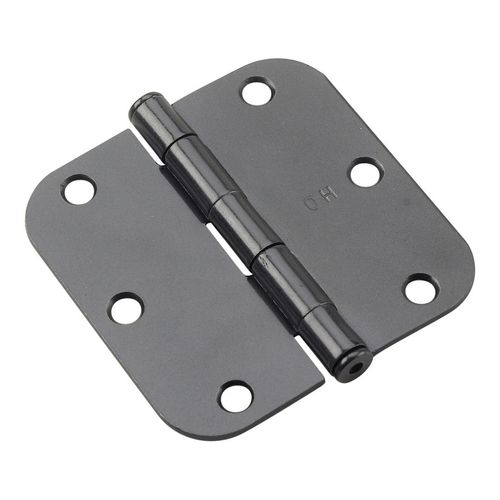 Black Full Mortise Butt Hinge 3-1/2 Inch 5/8 Inch Radius