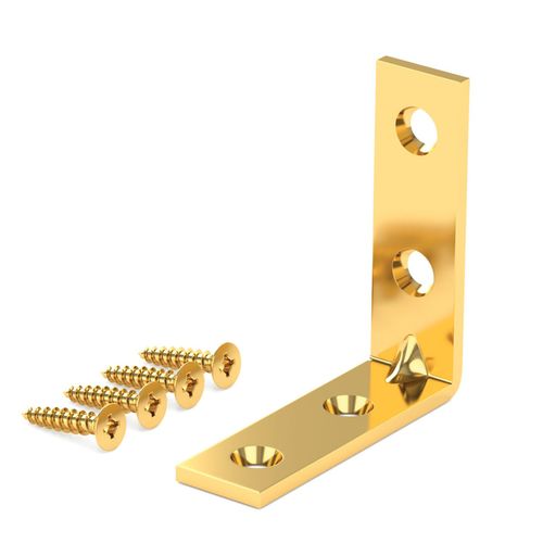 Brass Corner Brace 1/2 Inch by 1/2 Inch 4 Pack