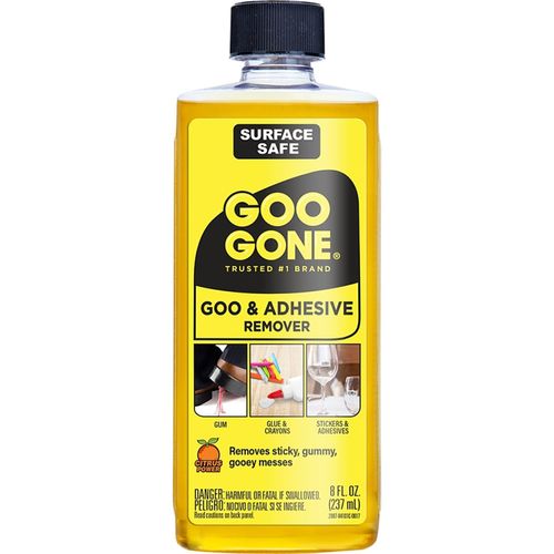 Goo Gone 2087 Goo and Adhesive Remover, 8 oz. Bottle, Liquid, Citrus