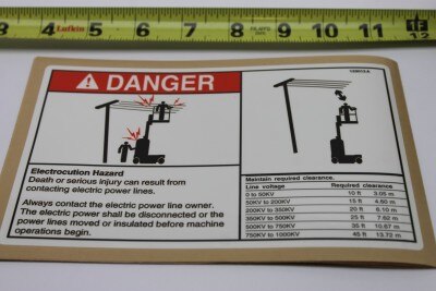 Genie Part # 133013GT – Decal, Danger, Electrocution
