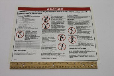 Genie Part # 133197GT – General Safety Decal