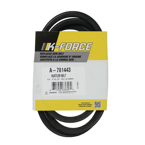 Hydro Pump Belt 1/2 inch by 62-1/4 inch for Hustler Zero-Turn Mowers