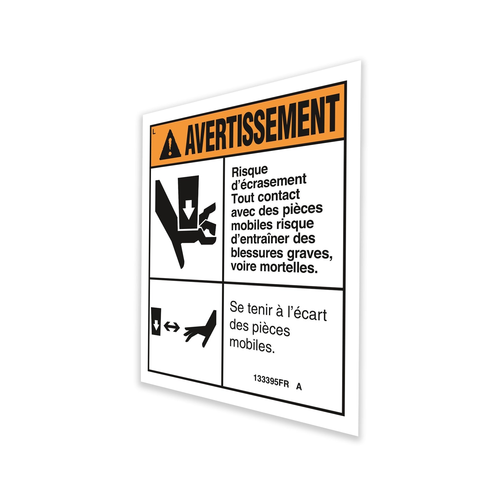 Genie Part # 133395FRGT – Decal,Danger Crush Hazard
