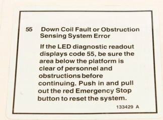 Genie Part # 133429GT – Obstruction Sensing System Error