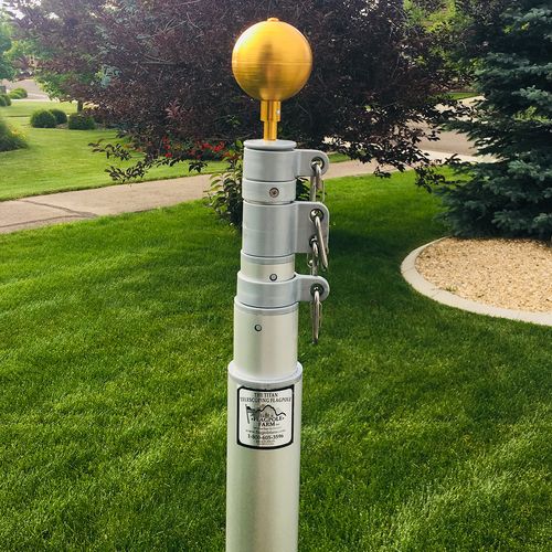 20' Telescoping Flagpole Kit, Silver