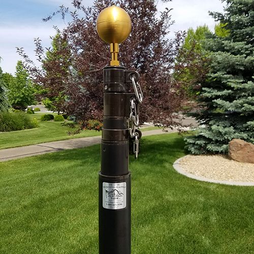 25' Telescoping Flagpole Kit, Bronze/Black