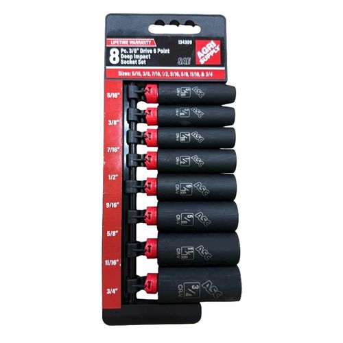 Agri Supply CT-8700 8-Piece 3/8 in. DW SAE Impact Socket Set