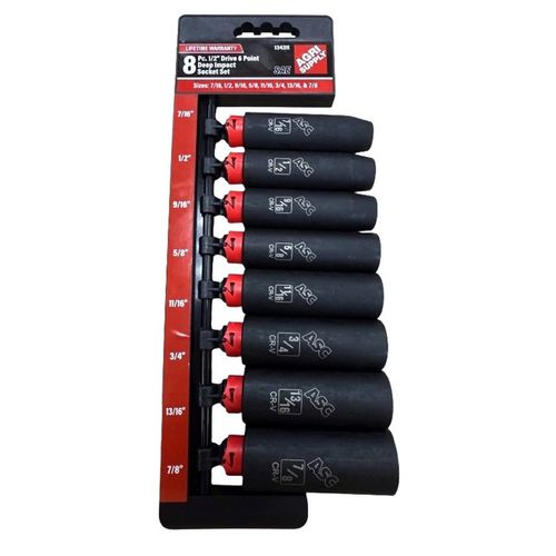 Agri Supply 8-Piece 1/2 in. SAE 6-Point Deep Impact Socket Set