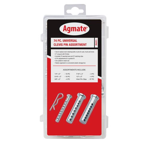 Agmate 74-Piece Universal Clevis Pin Assortment