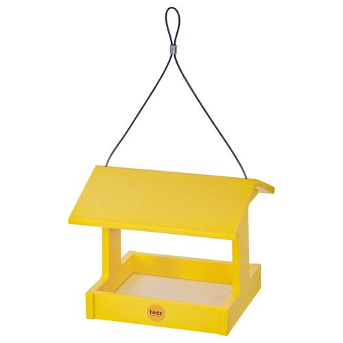 Recycled Plastic Fly-Thru Bird Feeder Yellow