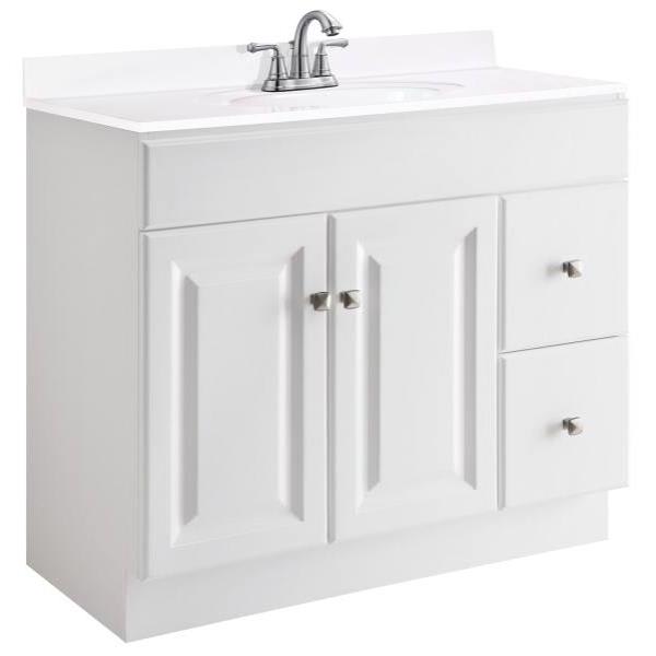 Design House Wyndham 36 x 18-Inch Vanity Cabinet, White, RTA, 597237