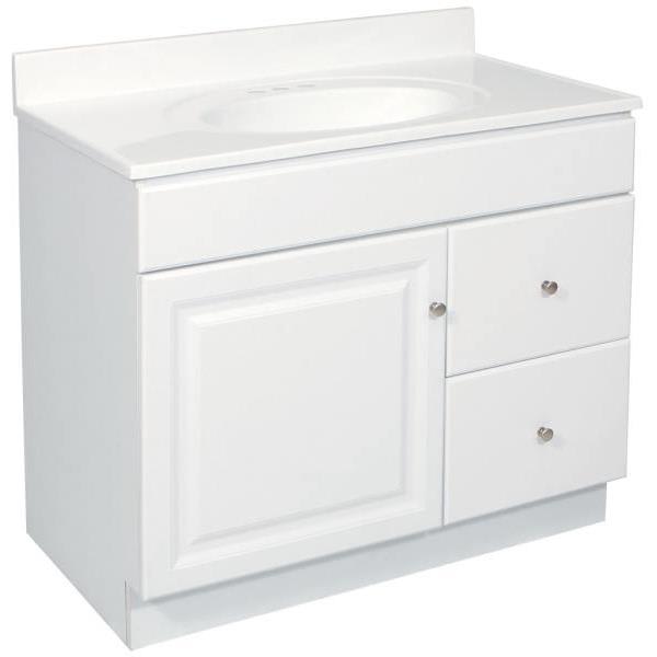 Design House Wyndham 36 x 21-Inch Vanity Cabinet, White, RTA, 597229
