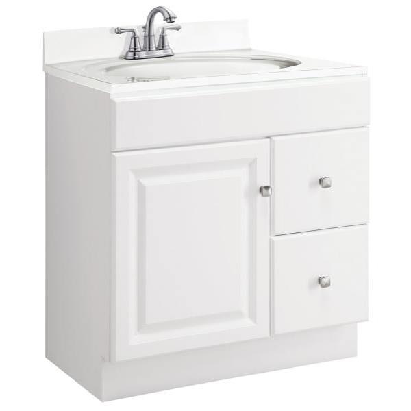 Design House Wyndham 30 x 21-Inch Vanity Cabinet, White, RTA, 597211
