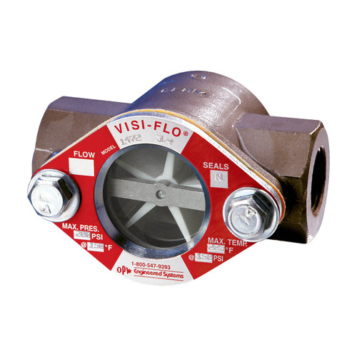 OPW VISI-FLO 1400 2 in. FNPT Carbon Steel Sight Flow Indicator w/ Fluorocarbon Seal - Propeller