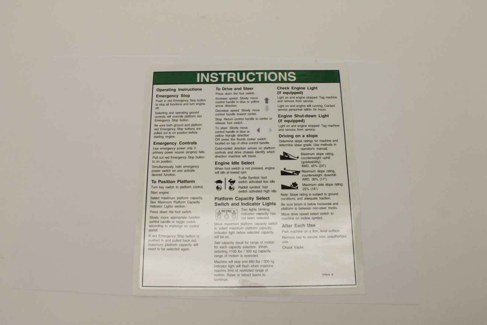 Genie Part # 147610GT – Decal