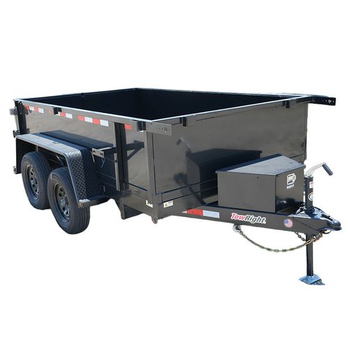 TowRight 6 Foot by 10 Foot 7,000 GVWR Dump Trailer With 2 FT Sides