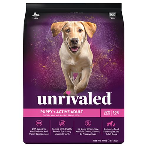 Unrivaled Puppy + Active Adult Dog Food 40 Pound Bag