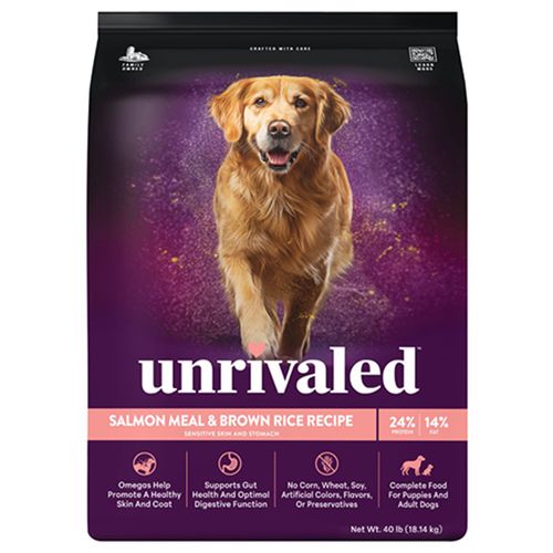 Unrivaled Salmon Meal & Brown Rice Recipe Dog Food 40 Pound Bag