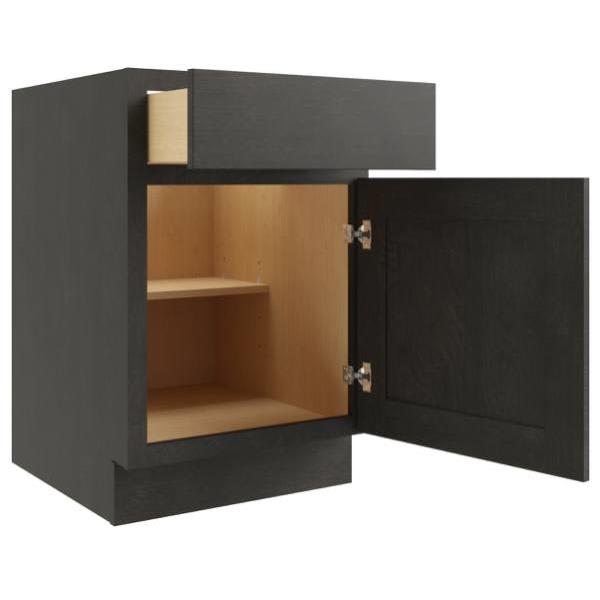 Cnc Cabinetry 15" W 1 Door Base Cabinet R, Luxor Smoky Grey