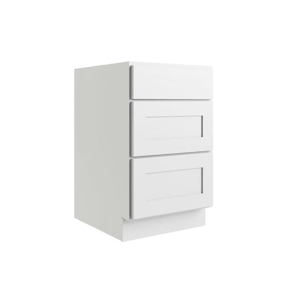 Cnc Cabinetry 15" W Vanity Drawer Base Cabinet, Luxor White