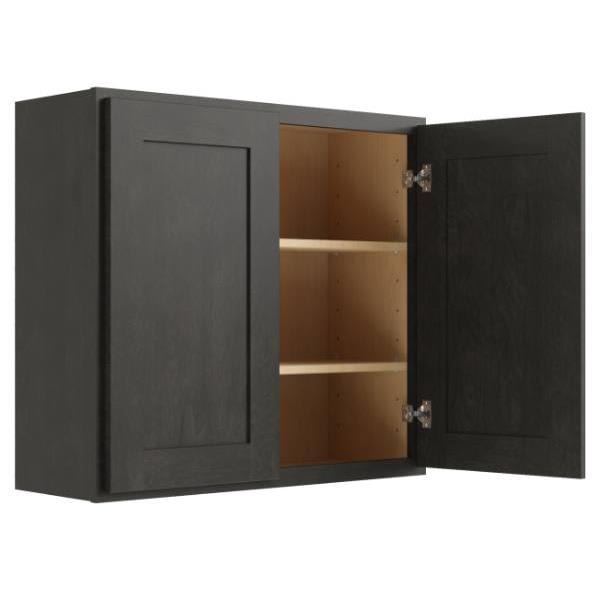 Cnc Cabinetry 27" W X 30" H 2 Door Wall Cabinet, Luxor Smoky Grey