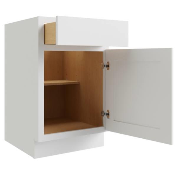 Cnc Cabinetry 18" W 1 Door Base Cabinet (L), Luxor White