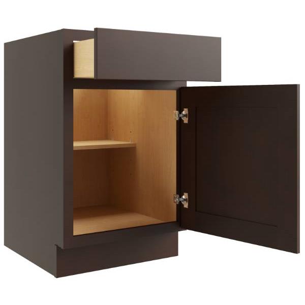 Cnc Cabinetry 18" W 1 Door Base Cabinet (L), Luxor Espresso