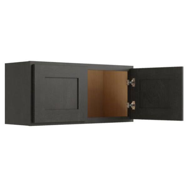 Cnc Cabinetry 30" W X 15" H Wall Cabinet, Luxor Smoky Grey