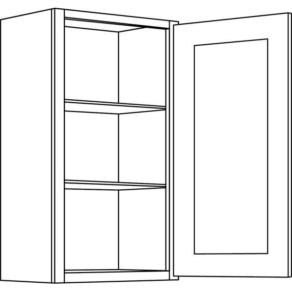 Cnc Cabinetry 12" W X 30" H 1 Door Wall Cabinet, Country Oak