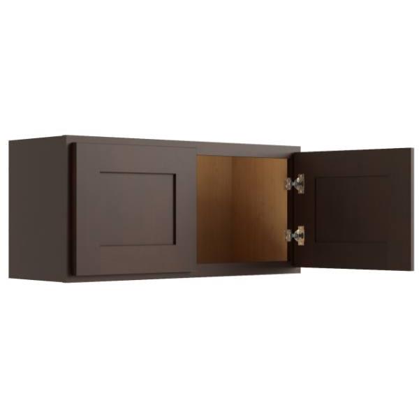 Cnc Cabinetry 30" W X 15" H Wall Cabinet, Luxor Espresso