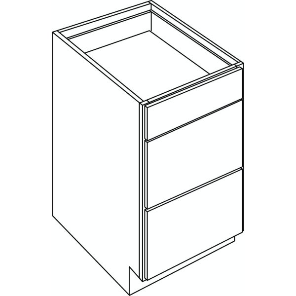 Cnc Cabinetry 18" W 3 Drawer Base Cabinet, Country Oak
