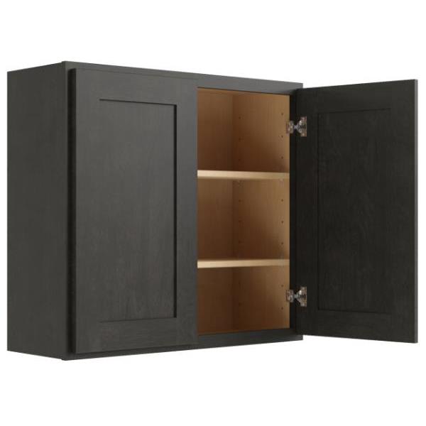 Cnc Cabinetry 30" W X 30" H 2 Door Wall Cabinet, Luxor Smoky Grey
