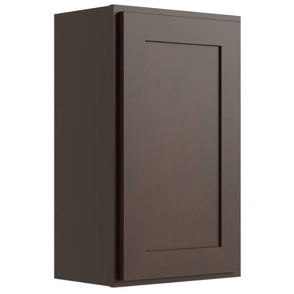 Cnc Cabinetry 15" W X 30" H 1 Door Wall Cabinet, Luxor Espresso