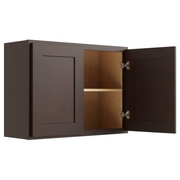 Cnc Cabinetry 30" W X 24" H Wall Cabinet, Luxor Espresso