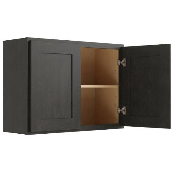 Cnc Cabinetry 30" W X 24" H Wall Cabinet, Luxor Smoky Grey
