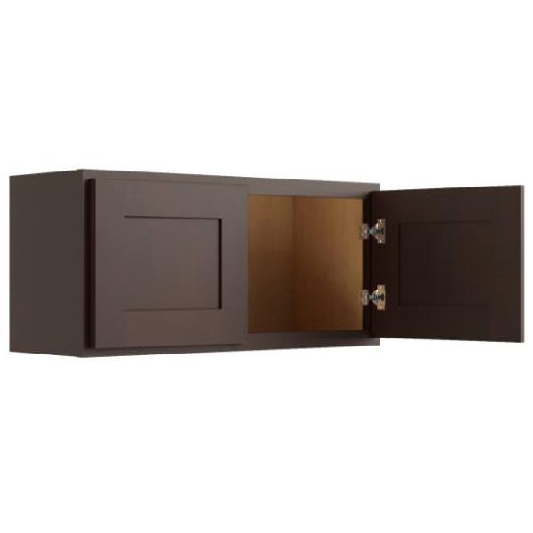 Cnc Cabinetry 36" W X 15" H Wall Cabinet, Luxor Espresso