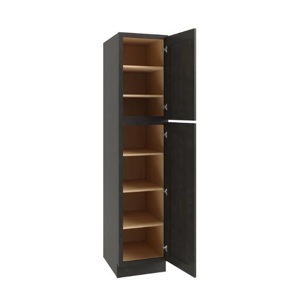Cnc Cabinetry 84" H Single Door Utility Cabinet R, Luxor Smoky Grey