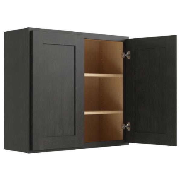 Cnc Cabinetry 33" W X 30" H 2 Door Wall Cabinet, Luxor Smoky Grey