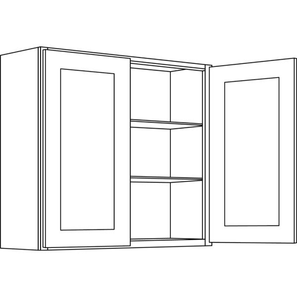 Cnc Cabinetry 27" W X 30" H 2 Door Wall Cabinet, Country Oak