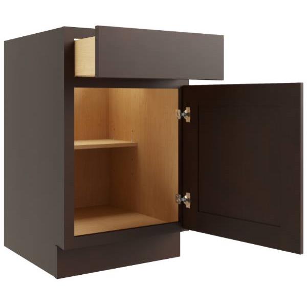 Cnc Cabinetry 15" W 1 Door Base Cabinet (R), Luxor Espresso