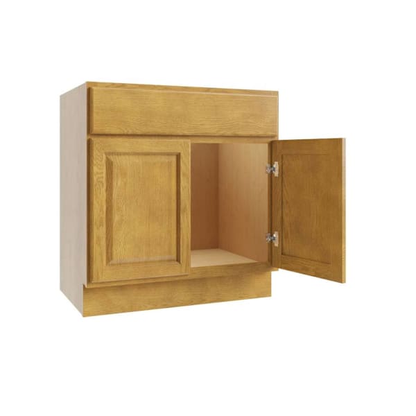 Cnc Cabinetry 24" W 2 Door Vanity Sink Base Cabinet, Country Oak