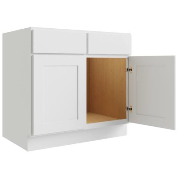 Cnc Cabinetry 36" W Sink Base Cabinet, Luxor White