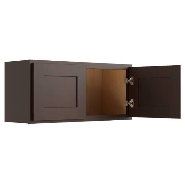 Cnc Cabinetry 30" W X 12" H Wall Cabinet, Luxor Espresso